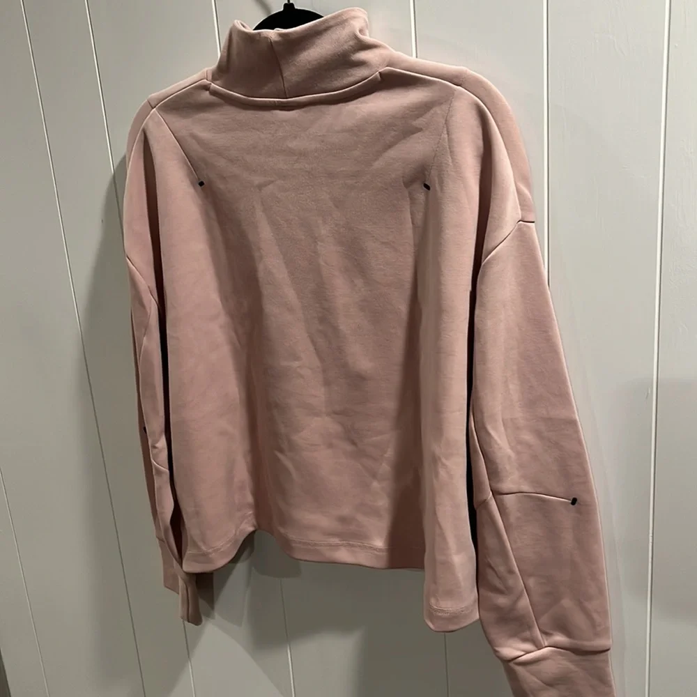 Nike Small Rose Pink Cropped Mock Neck Sweatshirt Like New - Picture 5 of 7